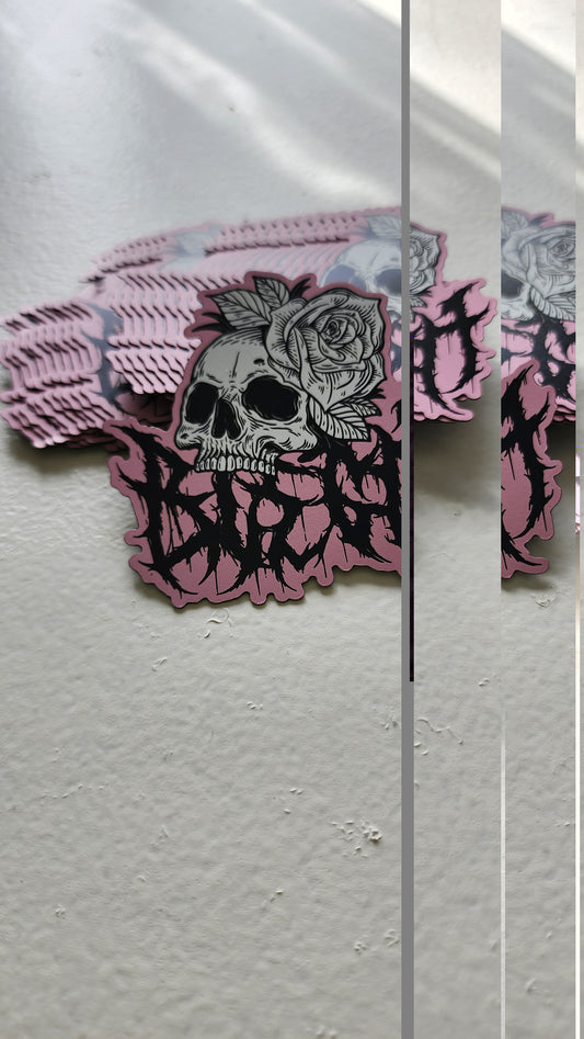 BLEGH Skull Rose Magnet 3"